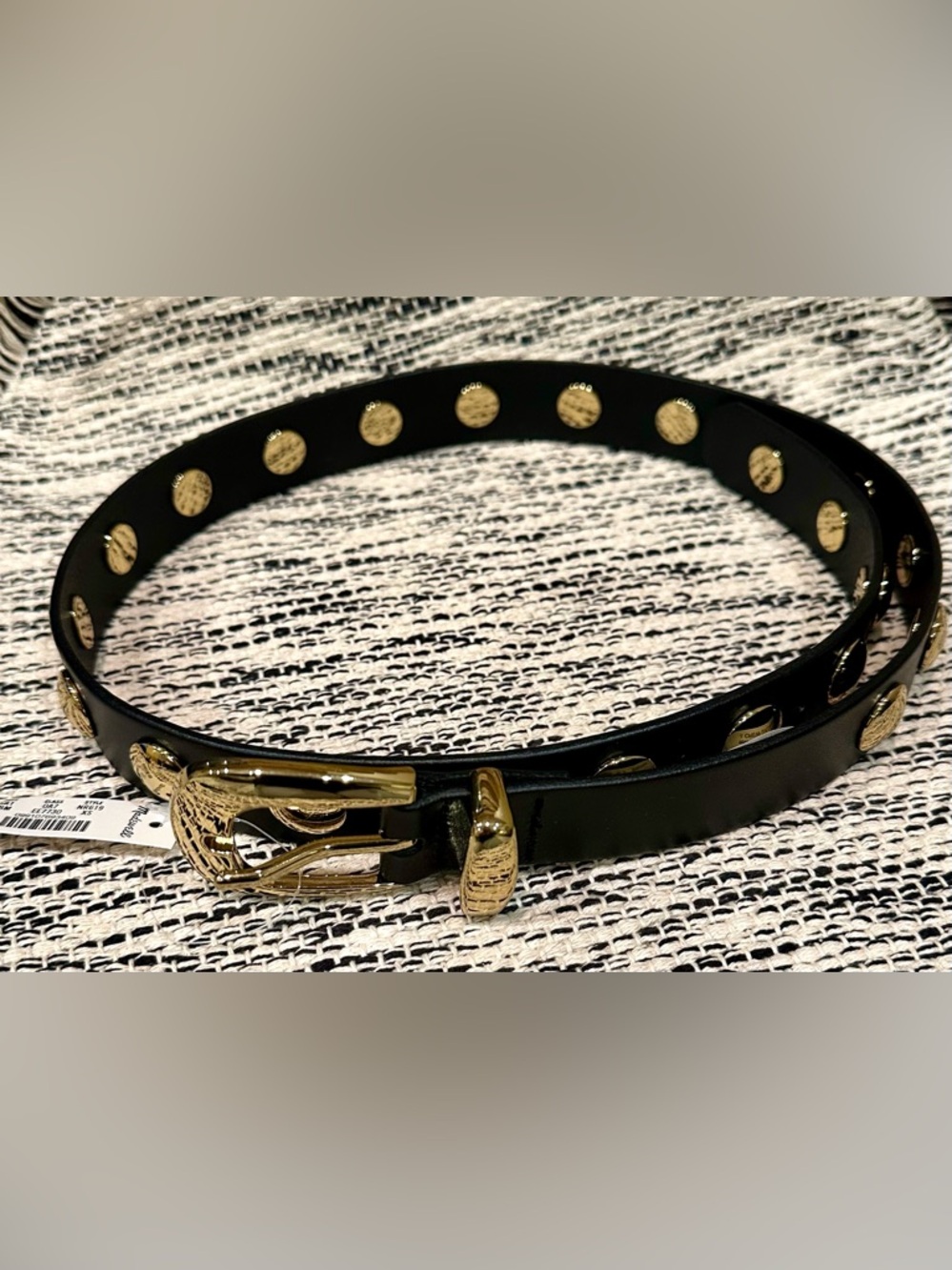 NWT Madewell Women’s Western Belt True Black/Gold Size XS - Picture 6 of 9